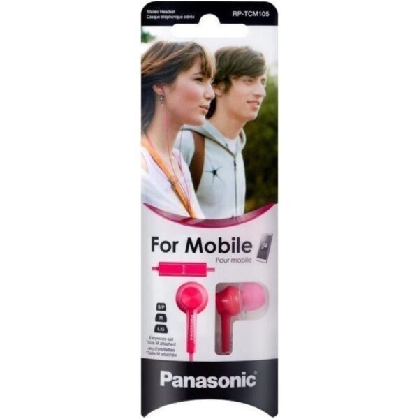 Auriculares Intrauditivos Panasonic RP-TCM105/ con Micrófono/ Jack 3.5/ Rosas - Imagen 2
