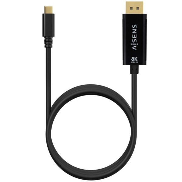 Cable Conversor Aisens A109-0689/ USB Tipo-C Macho - DisplayPort Macho/ Hasta 27W/ 1250Mbps/ 1.8m/ Negro - Imagen 3