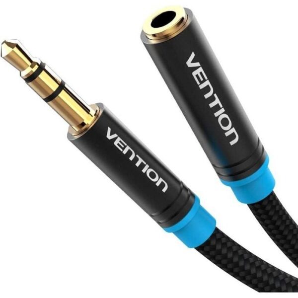 Cable Estéreo Vention VAB-B06-B100-M/ Jack 3.5 Macho - Jack 3.5 Hembra/ 1m/ Negro - Imagen 2