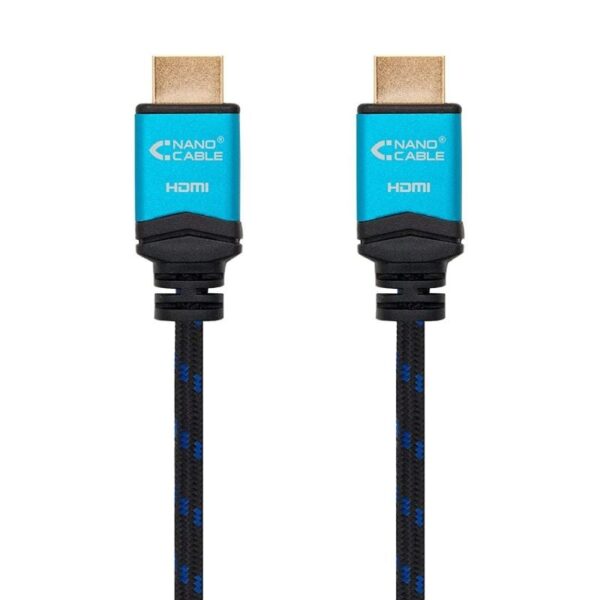 Cable HDMI 2.0 4K Nanocable 10.15.3707/ HDMI Macho - HDMI Macho/ 7m/ Negro/ Azul - Imagen 2