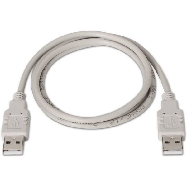 Cable USB 2.0  Aisens A101-0021/ USB Macho - USB Macho/ Hasta 2.5W/ 60Mbps/ 1m/ Beige - Imagen 2