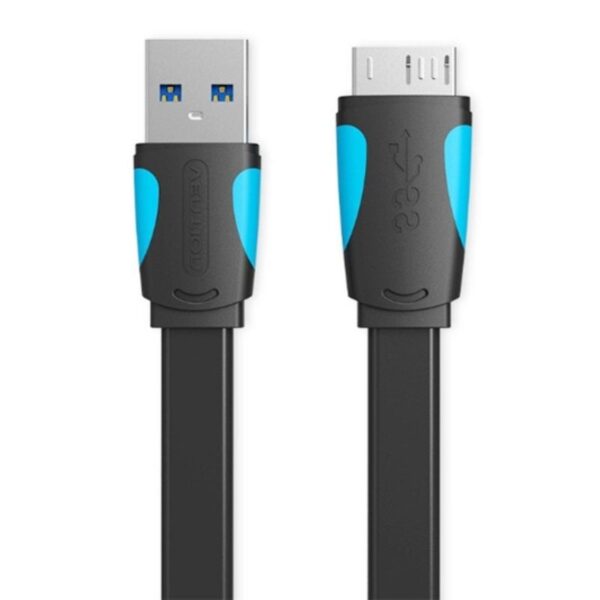 Cable USB 3.0 Vention VAS-A12-B100/ MicroUSB Macho - USB Macho/ Hasta 10W/ 5Gbps/ 1m/ Azul y Negro - Imagen 2