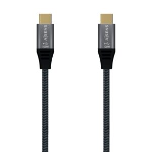 Cable USB 3.2 Tipo-C Aisens A107-0634 20GBPS 5A 100W/ USB Tipo-C Macho - USB Tipo-C Macho/ Hasta 100W/ 2500Mbps/ 2m/ Gris 8436574707281 A107-0634 AIS-CAB A107-0634