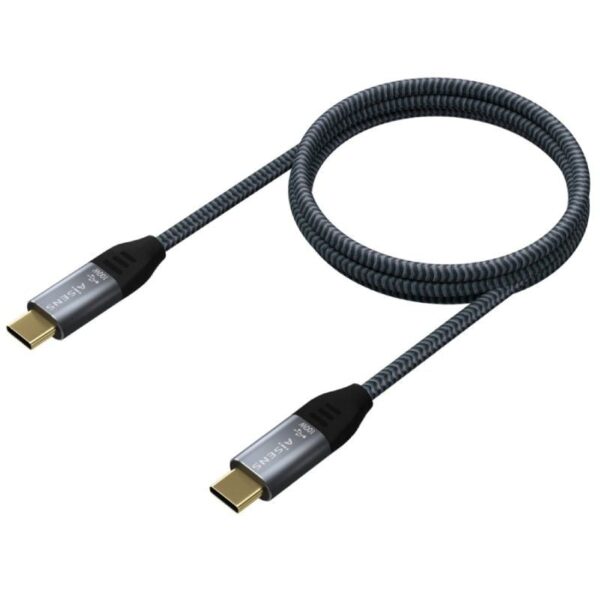 Cable USB 3.2 Tipo-C Aisens A107-0670 20GBPS 100W/ USB Tipo-C Macho - USB Tipo-C Macho/ Hasta 100W/ 2500Mbps/ 60cm/ Gris - Imagen 2