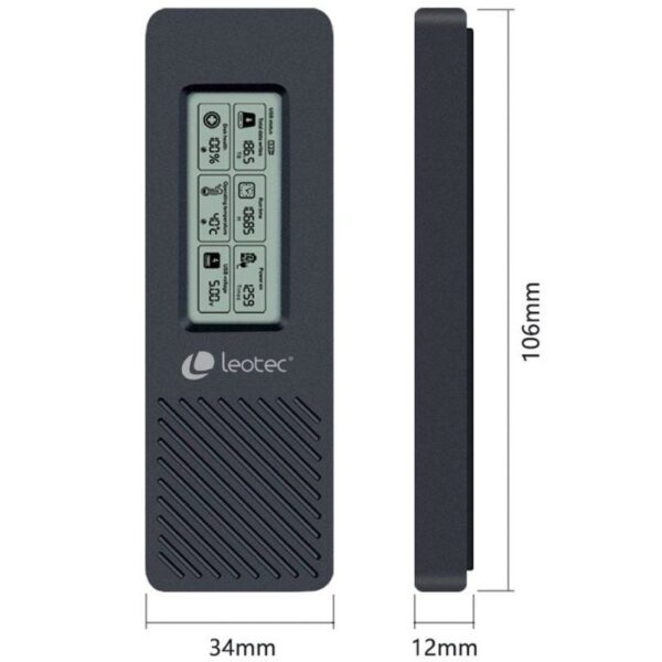Caja Externa para Disco SSD M.2 NVMe Leotec LEM2EXT01/ USB 3.2/ con Pantalla LCD - Imagen 2