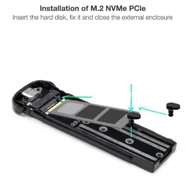 Caja Externa para Disco SSD M.2 NVMe TooQ TQE-2201BL/ USB 3.1 Gen2/ Sin tornillos - Imagen 3