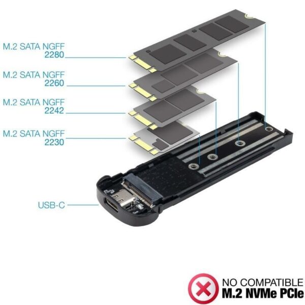 Caja Externa para Disco SSD M.2 TooQ TQE-2202BR/ USB 3.1 Gen2/ Sin tornillos - Imagen 4