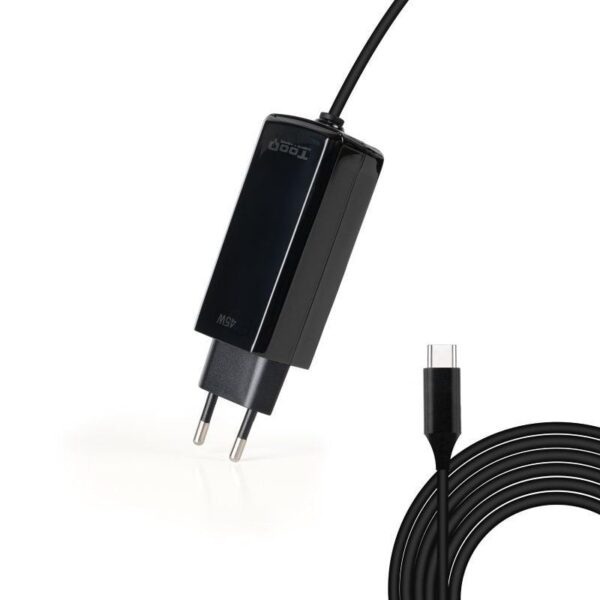 Cargador de Portátil GaN TooQ TQLC-USBCGAN100PD-C USB Tipo-C/ 45W/ Automático/ Voltaje 5-20V - Imagen 2