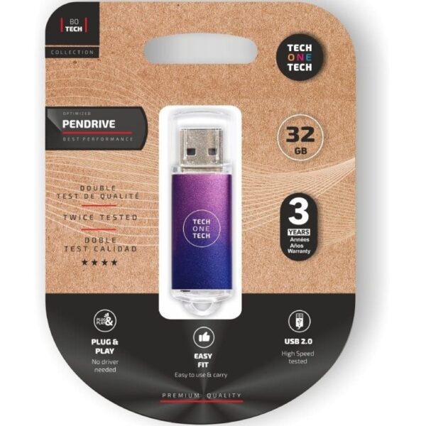 Pendrive 32GB Tech One Tech Be Fade USB 2.0/ Purpura Degradado 8436546593928 TEC4601-32 TOT-BE FADE PUR 32GB