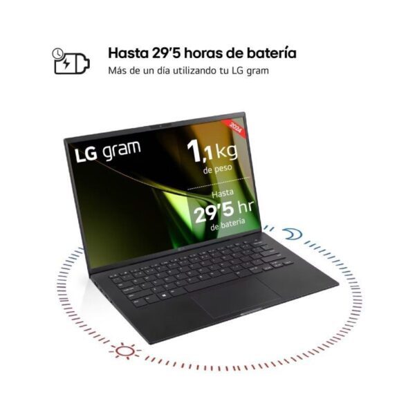 Portátil LG Gram 14Z90S-G.AA55B Intel Core Ultra 5-125H/ 16GB/ 512B SSD/ 14"/ Win11 - Imagen 3