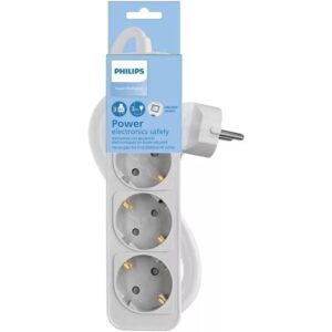 Regleta con Interruptor Philips CHP2134W/10/ 3 Tomas de corriente/ Cable 1.5m/ Blanco 4895229131958 CHP2134W/10 PHIL-REGLETA CHP2134W 10