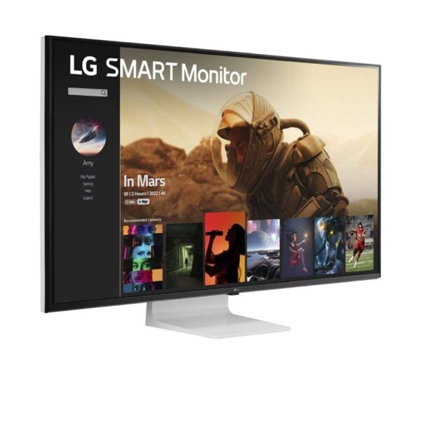 Smart Monitor LG 43SQ700S-W 42.5"/ 4K/ Multimedia/ Smart TV/ Blanco - Imagen 3