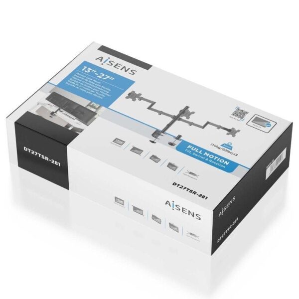 Soporte de Mesa para 3 Monitores Aisens DT27TSR-281/ Giratorio/ Inclinable/ hasta 10kg - Imagen 5