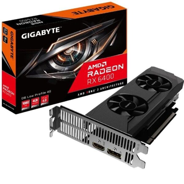 Tarjeta Gráfica Gigabyte Radeon RX 6400 D6 Low Profile 4G/ 4GB GDDR6 4719331310530 9VR64D6L-00-10 GIG-GF RAD RX6400 D6 PB 4G