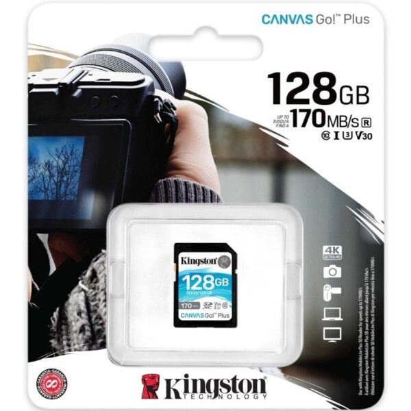 Tarjeta de Memoria Kingston CANVAS Canvas Go! Plus 128GB SD XC/ Clase 10/ 170MBs - Imagen 3