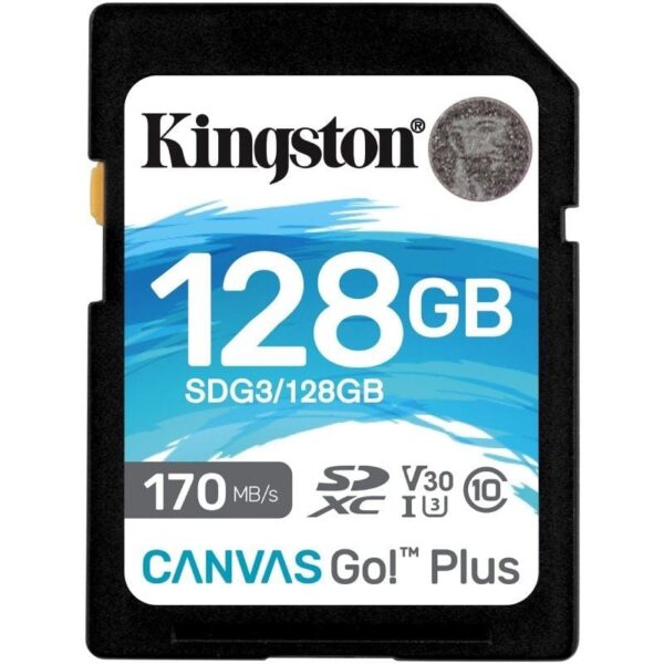 Tarjeta de Memoria Kingston CANVAS Canvas Go! Plus 128GB SD XC/ Clase 10/ 170MBs 740617301458 SDG3/128GB KIN-SD SDG3 128GB