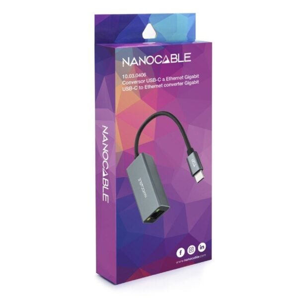 Adaptador Tipo-C - RJ45 Nanocable 10.03.0406/ 1000Mbps - Imagen 3