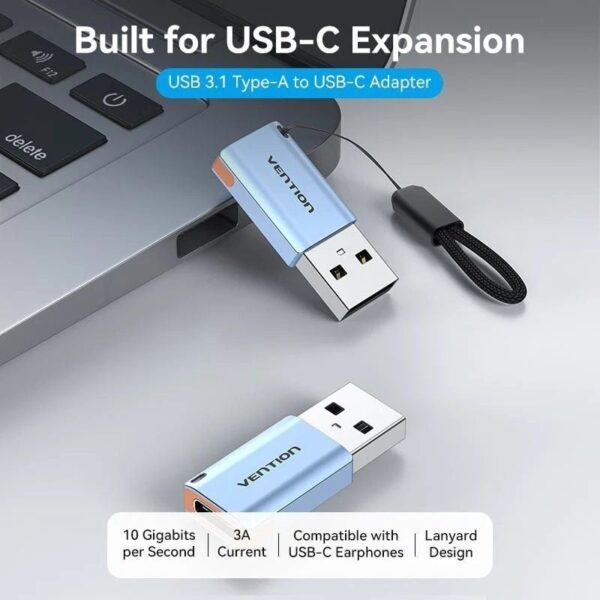 Adaptador USB 3.1 Vention CUAH0/ USB Tipo-C Hembra - USB Macho/ Azul - Imagen 2