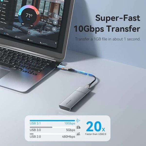 Adaptador USB 3.1 Vention CUAH0/ USB Tipo-C Hembra - USB Macho/ Azul - Imagen 3
