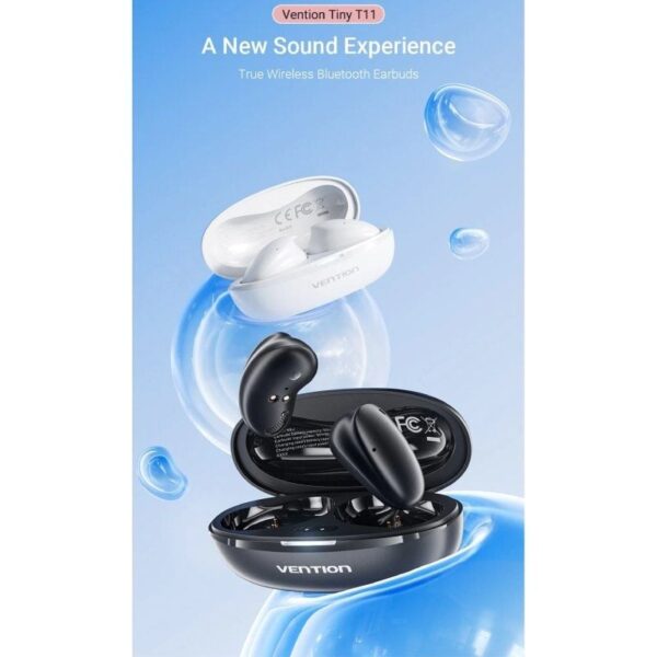 Auriculares Bluetooth Vention Tiny T11 NBJW0 con estuche de carga/ Autonomía 8h/ Blancos - Imagen 2