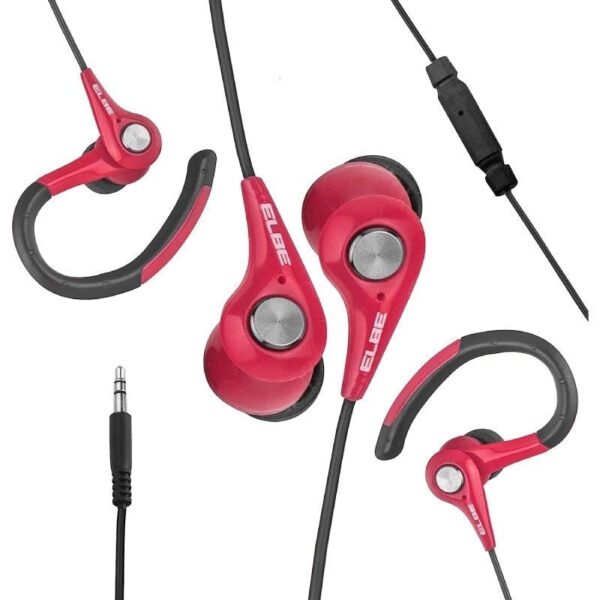 Auriculares Deportivos Elbe AU-107-MIC/ con Micrófono/ Jack 3.5/ Rojos y Negros - Imagen 2