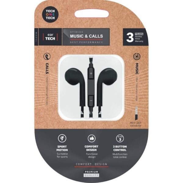 Auriculares Intrauditivos Tech One Tech earTECH TEC1002/ con Micrófono/ Jack 3.5/ Negros - Imagen 3