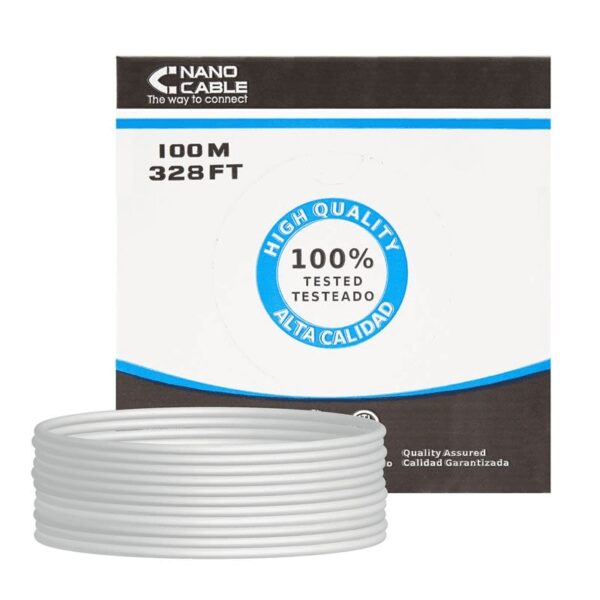 Bobina de Cable RJ45 UTP Nanocable 10.20.0302 Cat.5e/ 100m/ Gris 8433281002388 10.20.0302 NAN-CAB 10.20.0302