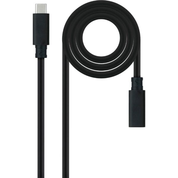 Cable Alargador USB Tipo-C 3.2 Nanocable 10.01.4501-L150/ USB Tipo-C Macho - USB Tipo-C Hembra/ 1.5m/ Negro 8433281015371 10.01.4501-L150 NAN-CAB 10 01 4501-L150