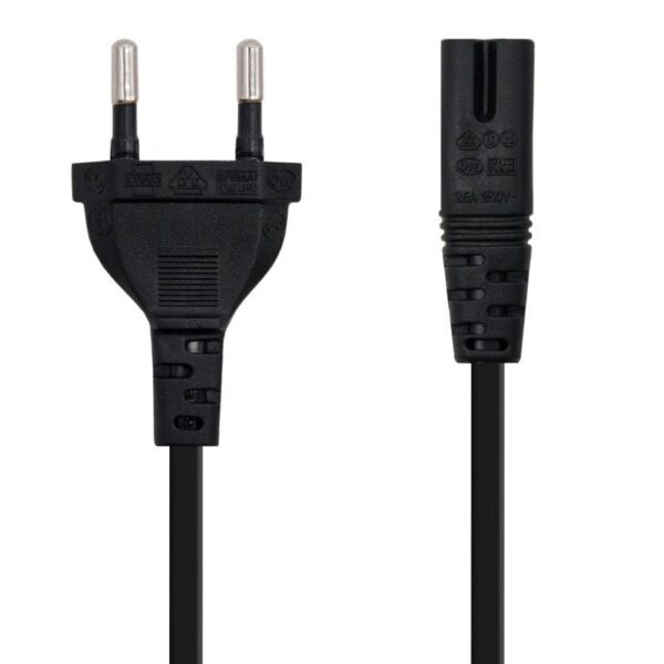 Cable Alimentación Forma 8 Nanocable 10.22.0402/ CEE7/16 Macho - C7 Hembra/ 1.5m/ Negro - Imagen 2