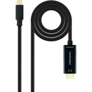 Cable Conversor Nanocable 10.15.5105/ USB Tipo-C Macho - HDMI Macho/ 5m/ Negro 8433281015463 10.15.5105 NAN-CAB 10 15 5105