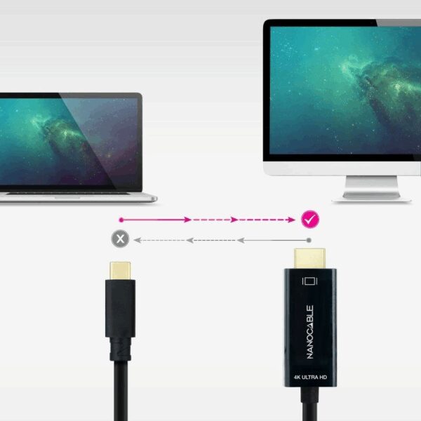 Cable Conversor Nanocable 10.15.5105/ USB Tipo-C Macho - HDMI Macho/ 5m/ Negro - Imagen 5