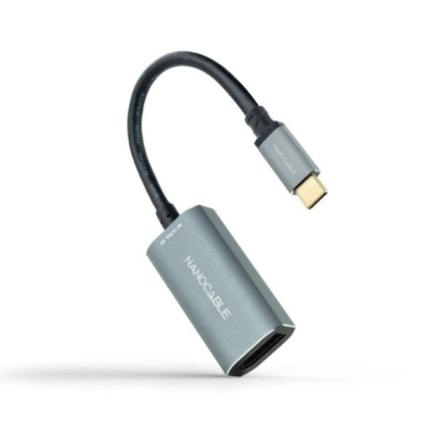 Cable Conversor Nanocable 10.16.4104-G/ USB Tipo-C Macho - DisplayPort Hembra/ 15cm/ Gris - Imagen 3