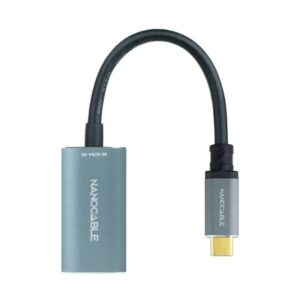 Cable Conversor Nanocable 10.16.4104-G/ USB Tipo-C Macho - DisplayPort Hembra/ 15cm/ Gris 8433281012875 10.16.4104-G NAN-CAB 10 16 4104-G