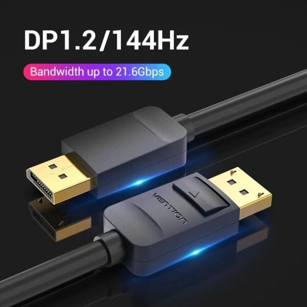 Cable DisplayPort 1.2 4K Vention HACBF/ DisplayPort Macho - DisplayPort Macho/ 1m/ Negro - Imagen 3