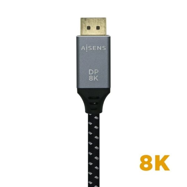 Cable DisplayPort 1.4 8K Aisens A149-0437/ DisplayPort Macho - DisplayPort Macho/ 2m/ Negro Gris - Imagen 3