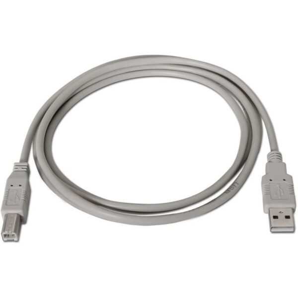 Cable USB 2.0 Impresora Aisens A101-0001/ USB Tipo-B Macho - USB Macho/ Hasta 2.5W/ 60Mbps/ 1m/ Beige - Imagen 2