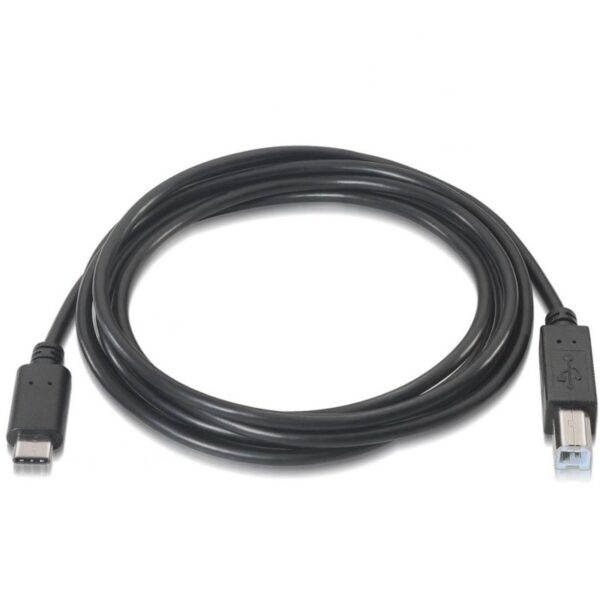 Cable USB 2.0 Impresora Aisens A107-0053/ USB Tipo-C Macho - USB Tipo-B Macho/ Hasta 9W/ 625Mbps/ 1m/ Negro - Imagen 2