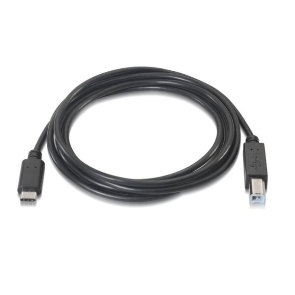 Cable USB 2.0  Impresora Aisens A107-0054/ USB Tipo-C Macho - USB Tipo-B Macho/ Hasta 9W/ 625Mbps/ 2m/ Negro - Imagen 2