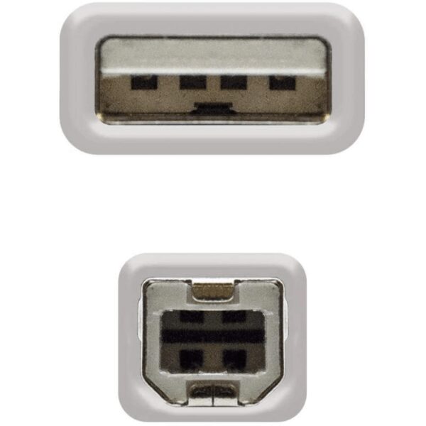 Cable USB 2.0 Impresora Nanocable 10.01.0103/ USB Tipo-B Macho - USB Macho/ 1.8m/ Beige - Imagen 4