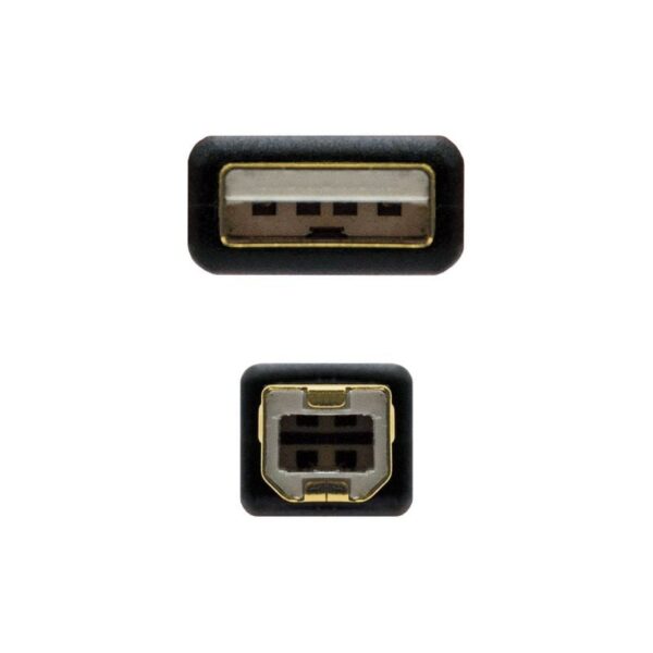 Cable USB 2.0 Impresora Nanocable 10.01.1205/ USB Tipo-B Macho - USB Macho/ 5m/ Negro - Imagen 3