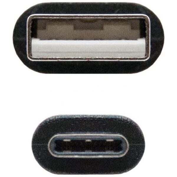 Cable USB 2.0 Tipo-C Nanocable 10.01.2100/ USB Tipo-C Macho - USB Macho/ 50cm/ Negro - Imagen 3