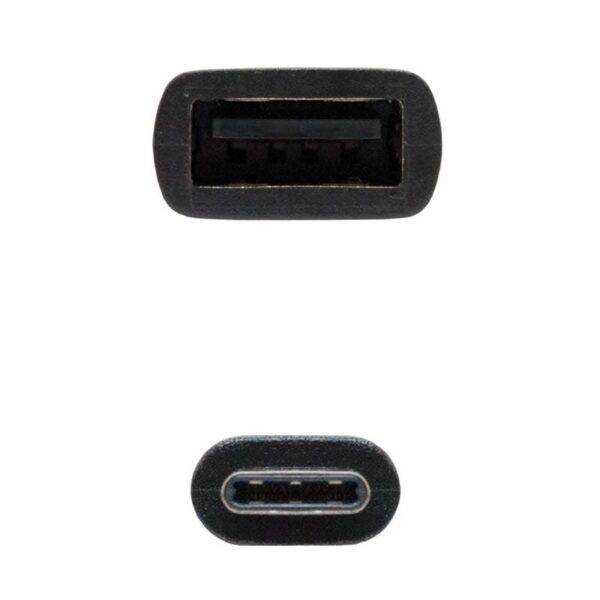 Cable USB 2.0 Tipo-C Nanocable 10.01.2400/ USB Tipo-C Macho - USB Hembra/ 15cm/ Negro - Imagen 2