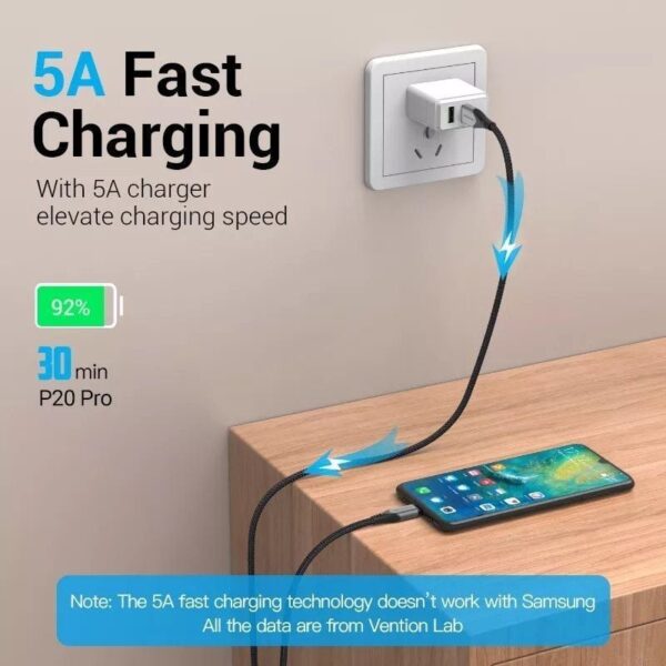 Cable USB 2.0 Vention CQNHD/ USB Macho/ MicroUSB Macho - USB Tipo-C Macho/ 50cm/ Gris - Imagen 3
