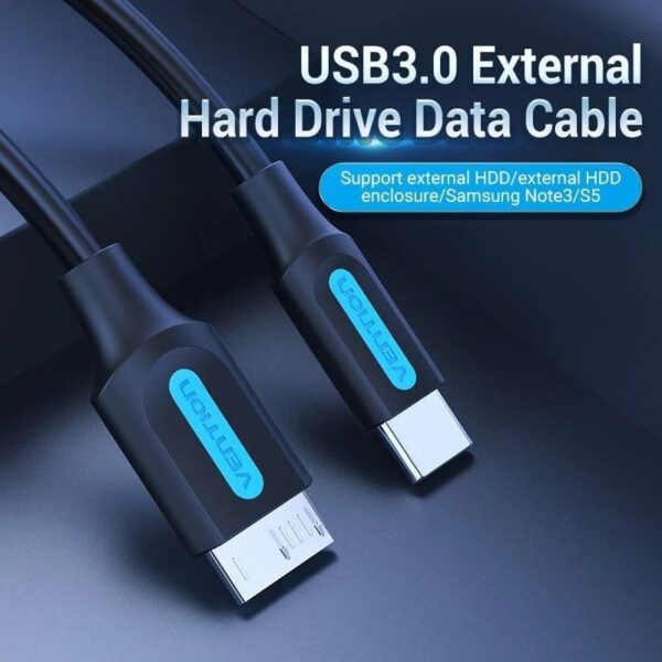 Cable USB 3.0 Vention CQABF/ microUSB Macho - USB Tipo-C Macho/ 5Gbps/ 1m/ Negro - Imagen 2