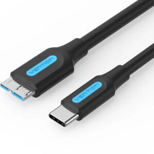 Cable USB 3.0 Vention CQABF/ microUSB Macho - USB Tipo-C Macho/ 5Gbps/ 1m/ Negro 6922794756007 CQABF VEN-CAB CQABF