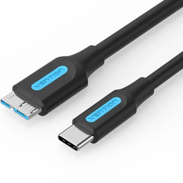 Cable USB 3.0 Vention CQABF/ microUSB Macho - USB Tipo-C Macho/ 5Gbps/ 1m/ Negro 6922794756007 CQABF VEN-CAB CQABF