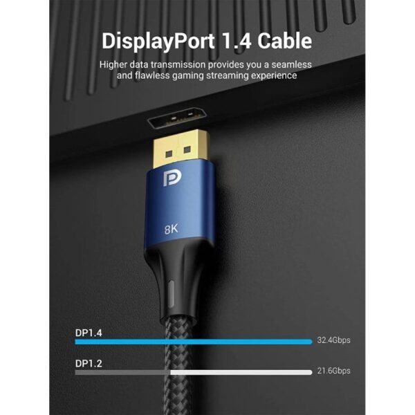 Cable Vention HCELG/ DisplayPort Macho - DisplayPort 8K Macho/ 1.5m/ Azul - Imagen 3