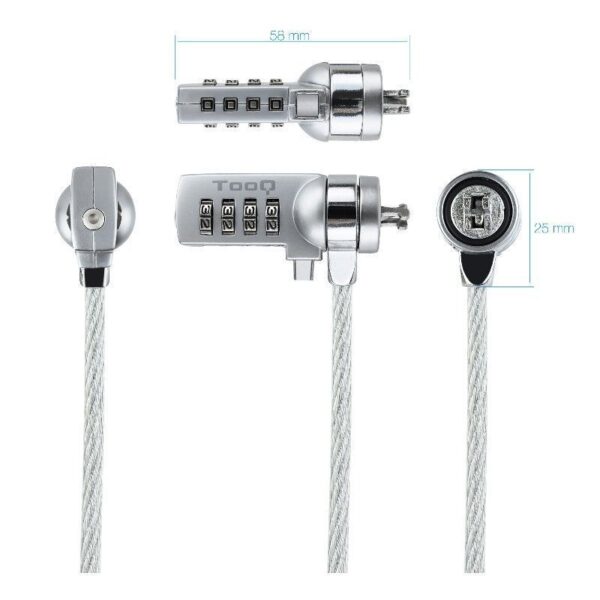 Cable de Seguridad para Portátiles TooQ TQCLKC0015/ 1.5m - Imagen 2