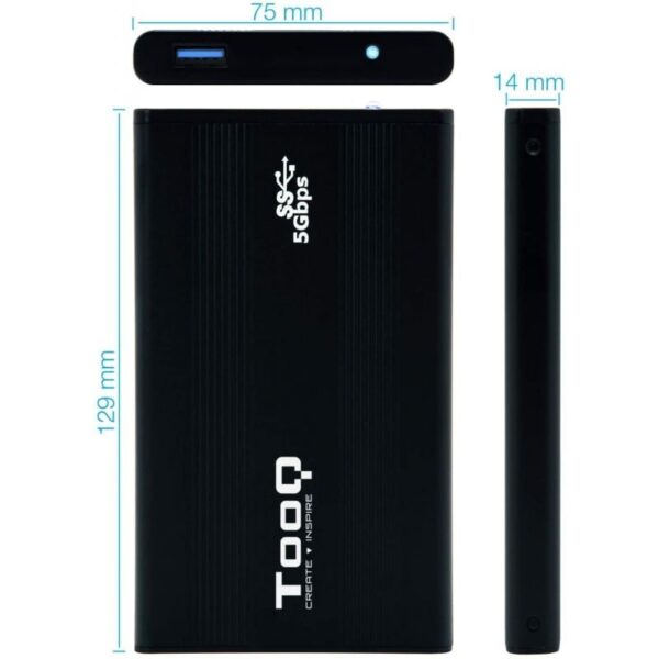 Caja Externa para Disco Duro de 2.5" TooQ TQE-2524B/ USB 3.1 - Imagen 3