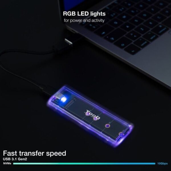 Caja Externa para Disco SSD M.2 NVMe TooQ TQE-2200/ USB 3.2/ Sin tornillos - Imagen 5